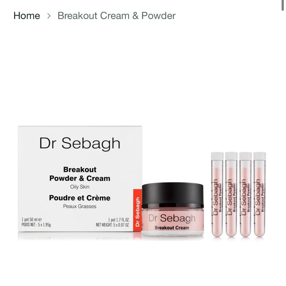 Almost new Dr Sebagh breakout cream + breakout powder bundle